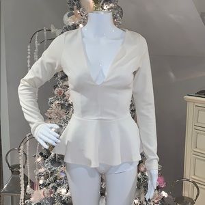 Cream/white peplum top